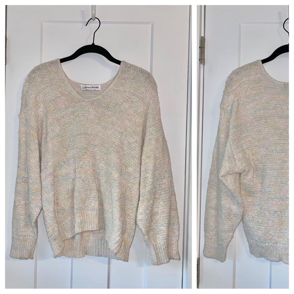 Vintage, pastel Alyssa Brooke pullover knit sweatshirt